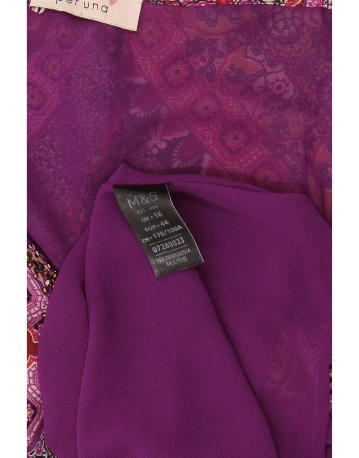 Vestito estivo da donna Marks & Spencer UK 16 Grande poliestere floreale multicolore