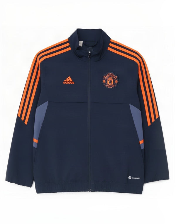 Giacca da ginnastica Adidas da ragazzo del Manchester United, 11-12 anni, blu navy