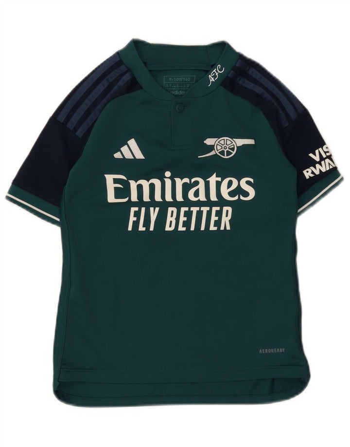 T-shirt grafica ADIDAS per ragazzi Fly Emirates 9-10 anni color block verde