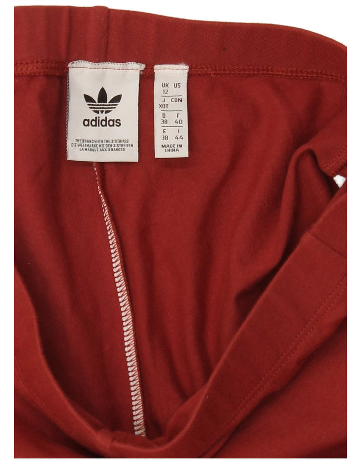 Leggings grafici da donna Adidas UK 12 Borgogna medio