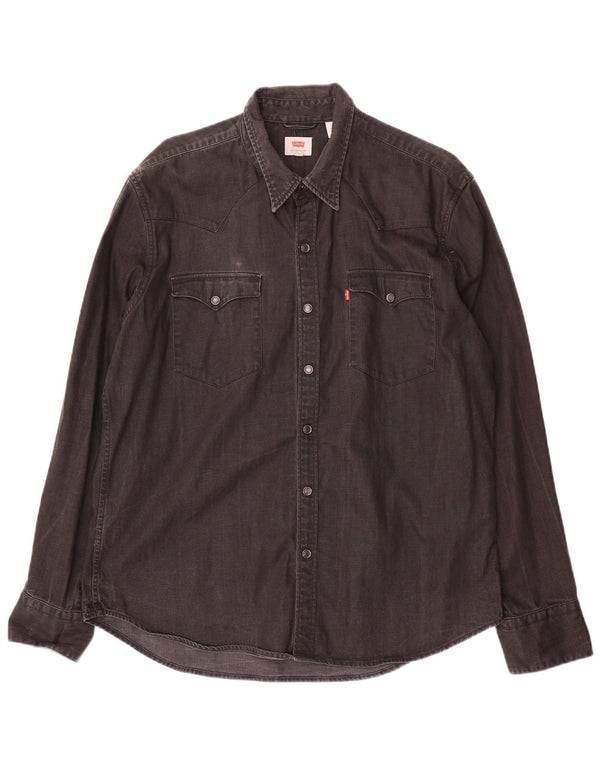 Camicia di jeans da uomo Levi's XL in cotone nero