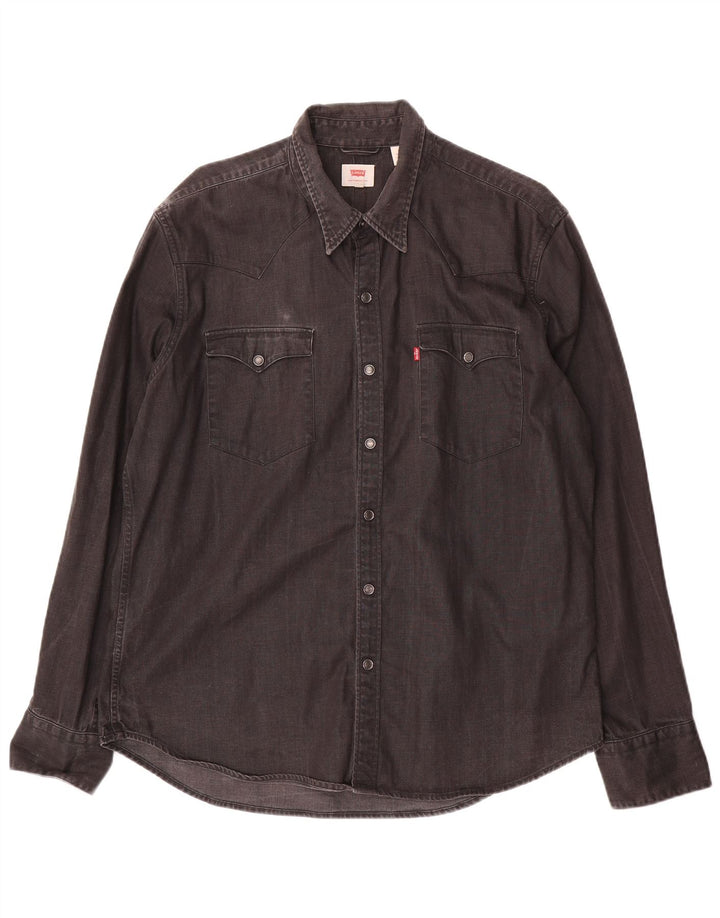 Camicia di jeans da uomo Levi's XL in cotone nero
