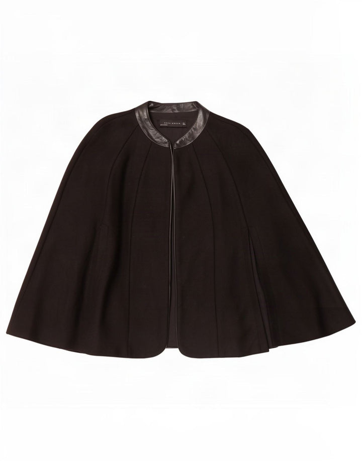 Cappotto poncho da donna Zara UK 14 grande lana nera