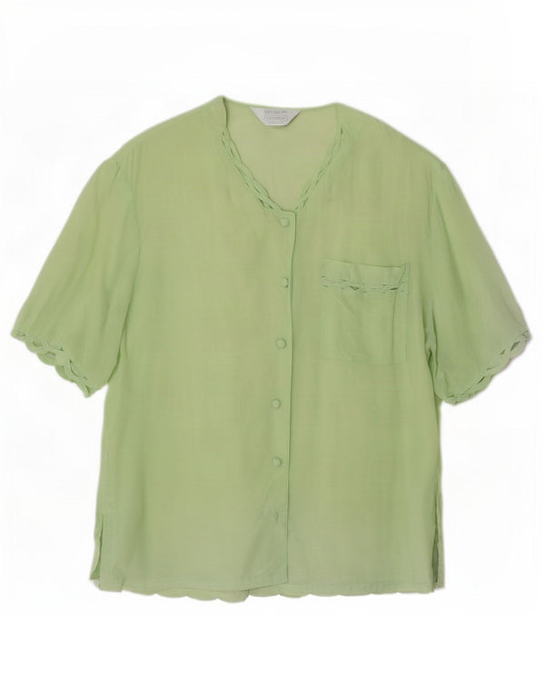 Camicetta da donna a maniche corte Coocoon UK 16 grande seta verde