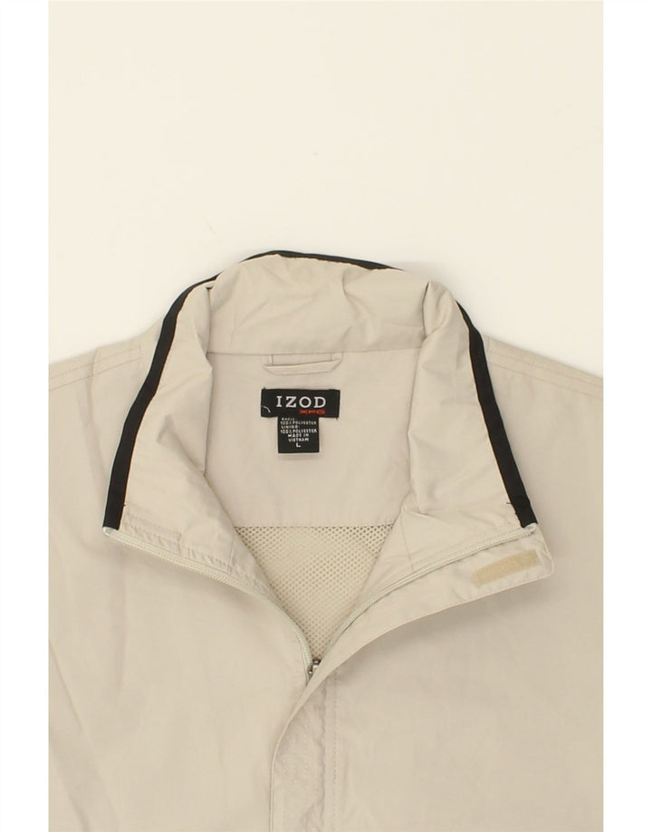 IZOD Mens Short Sleeve Tracksuit Top Jacket Large Off White Colourblock Vintage Izod and Second-Hand Izod from Messina Hembry 