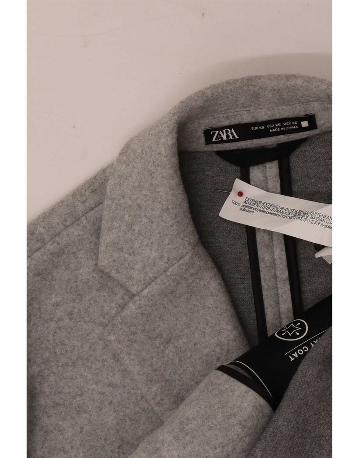 Cappotto da uomo Zara UK 34 XS poliestere chiazzato grigio