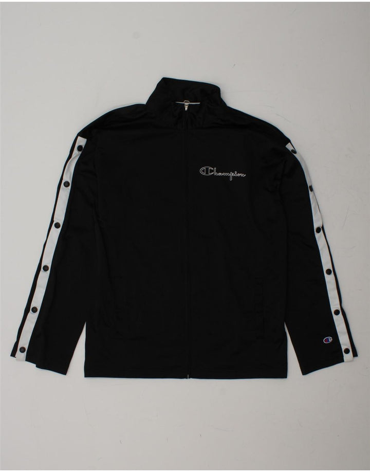 CHAMPION Giacca da tuta grafica da uomo color block medio nero