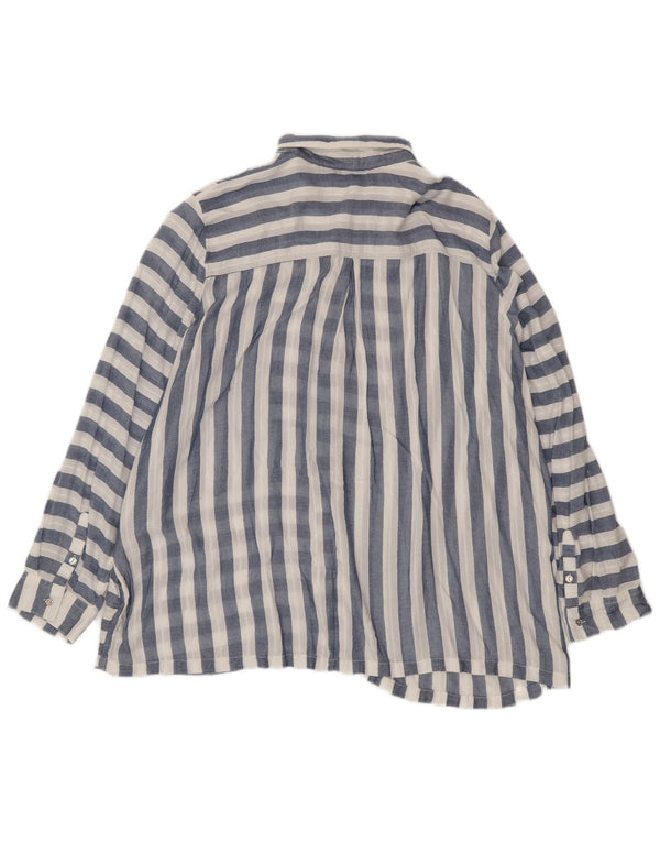 Camicetta camicia da donna Marks & Spencer UK 20 2XL Modale a righe blu