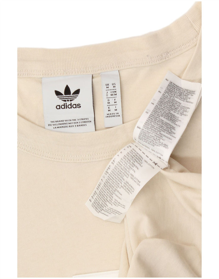 T-shirt da uomo Adidas Top in cotone bianco sporco medio