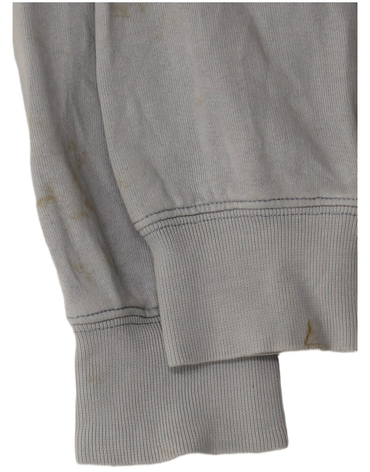Maglione con cappuccio e zip da donna Asics UK 16 grande cotone grigio