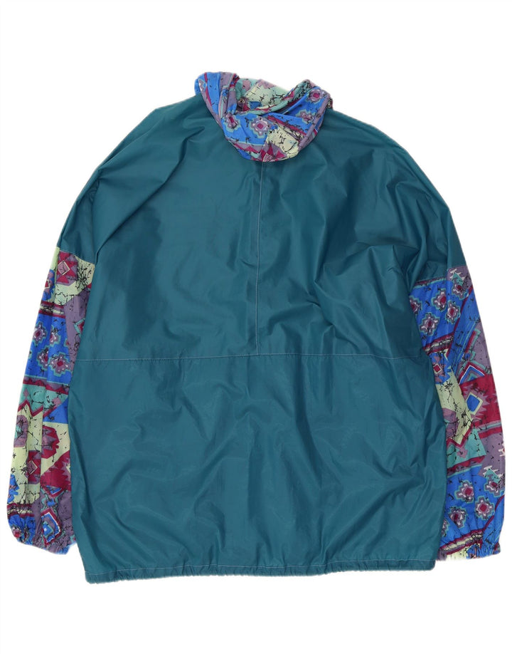 Giacca antipioggia con cappuccio astratta da uomo Capt. Cook UK 38 Blu medio