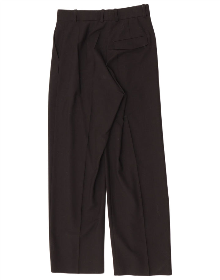 Pantaloni da abito dritti da donna vintage EU 38 medi W28 L30 poliestere nero