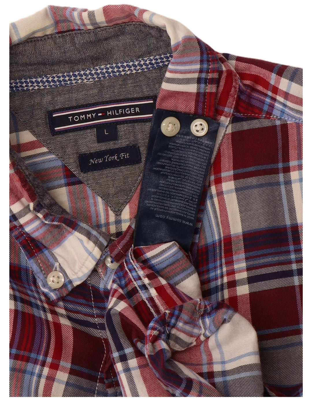 Tommy Hilfiger Uomo New York Fit Camicia in flanella Grande motivo a quadri multicolore