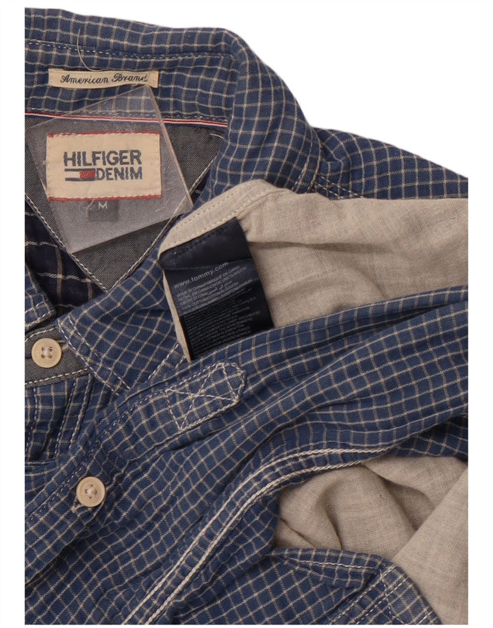 TOMMY HILFIGER Camicia da uomo in cotone a quadri blu navy medio