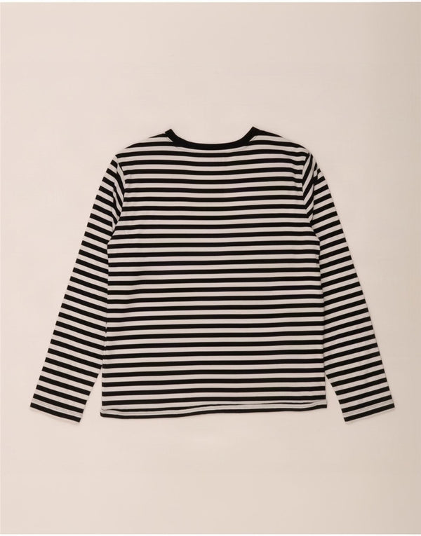 Marks & Spencer Top da donna a maniche lunghe UK 12 cotone a righe nere medie