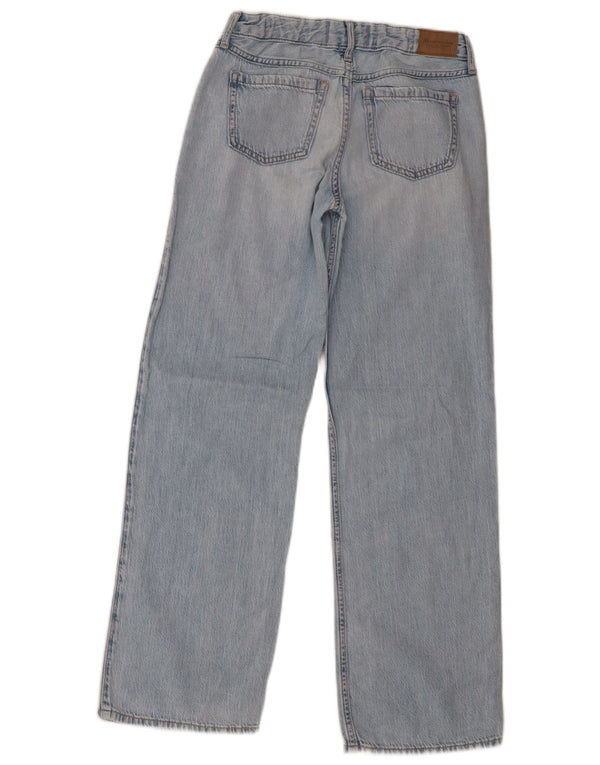 Abercrombie & Fitch Jeans larghi effetto invecchiato per ragazze 11-12 anni W28 L28 Blu