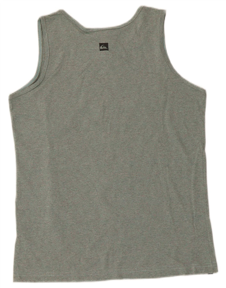 Canotta grafica da uomo Quiksilver piccola in cotone verde