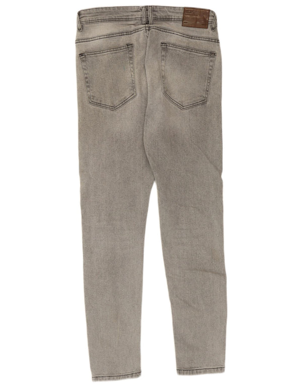 Jeans skinny da uomo Zara EU 42 Large W32 L30 Cotone grigio