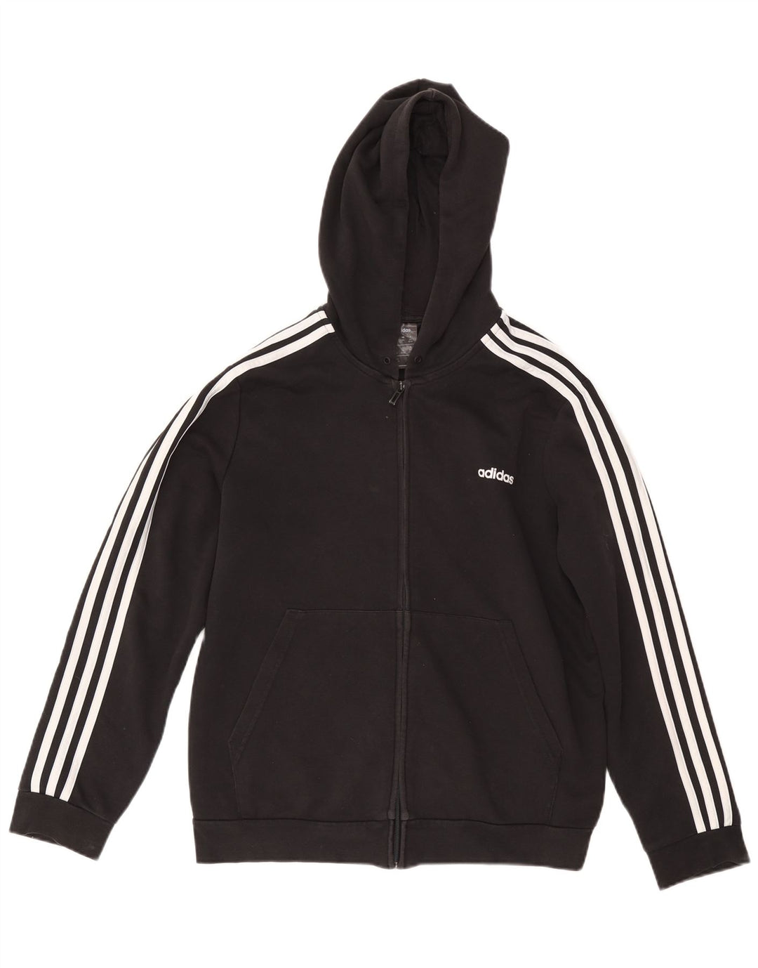 Maglione con cappuccio e zip oversize da donna ADIDAS UK 24/26 2XL Cotone nero