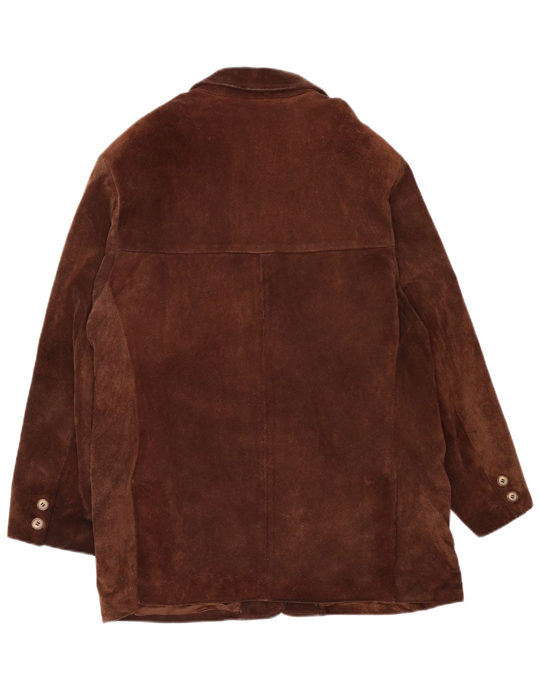 Giacca a vento oversize da donna vintage UK 14 in pelle marrone medio