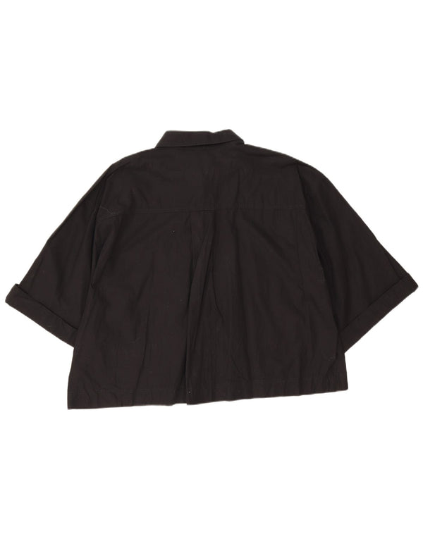 Camicia a maniche corte corta da donna Zara UK 18 XL Nera