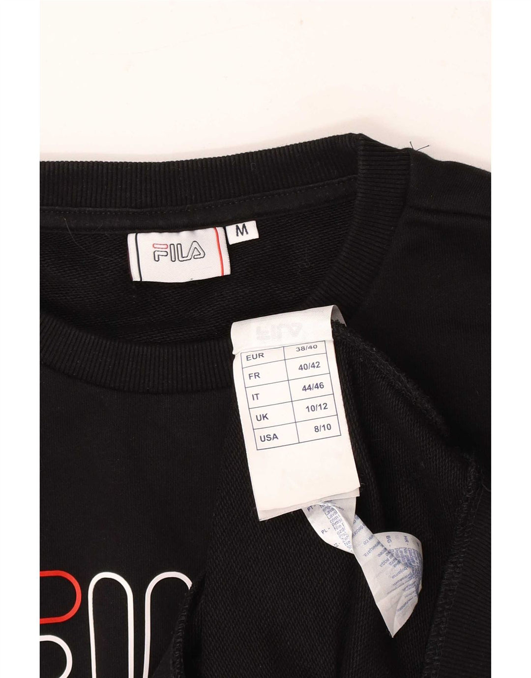 Felpa grafica da donna Fila Maglione UK 10/12 Cotone nero medio