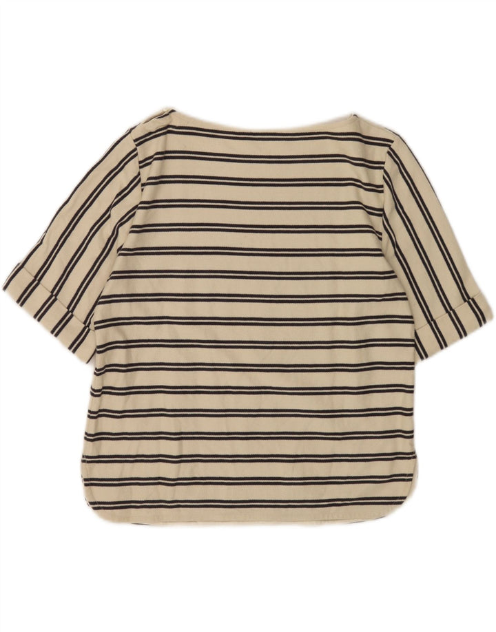 Top camicetta da donna Max & Co. UK 12 medio a righe bianco sporco