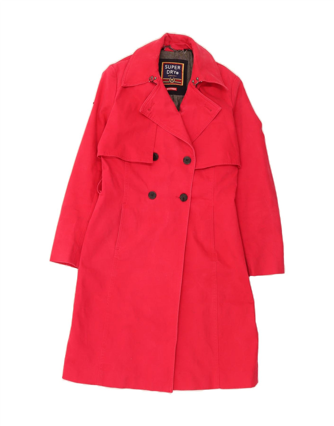 SUPERDRY Womens Trench Coat UK 8 Small  Pink Cotton Vintage Superdry and Second-Hand Superdry from Messina Hembry 