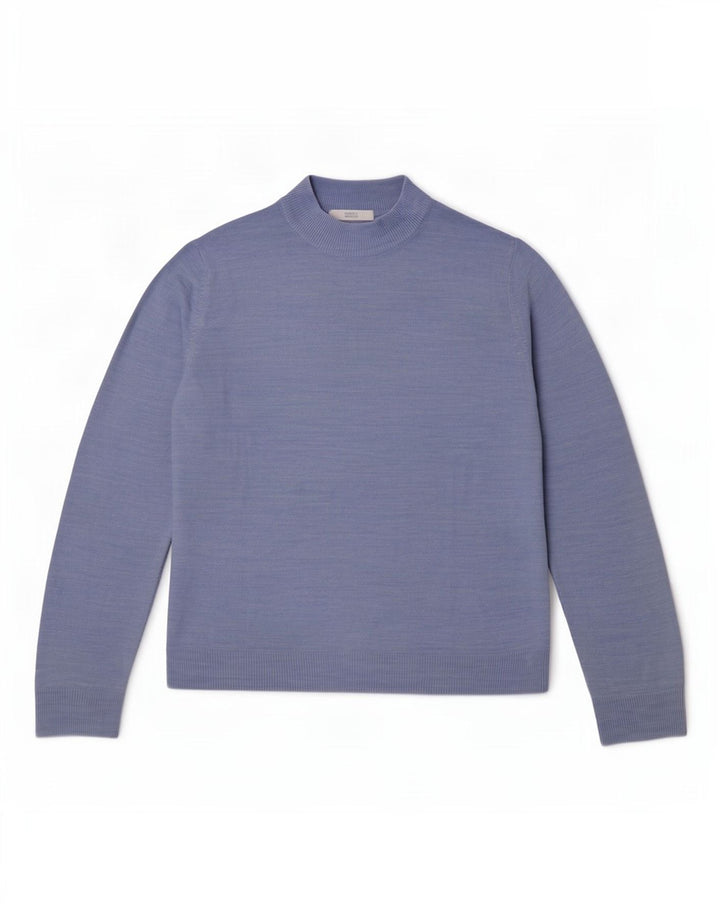 Maglione maglione a collo alto da donna Marks & Spencer UK 14 grande blu screziato