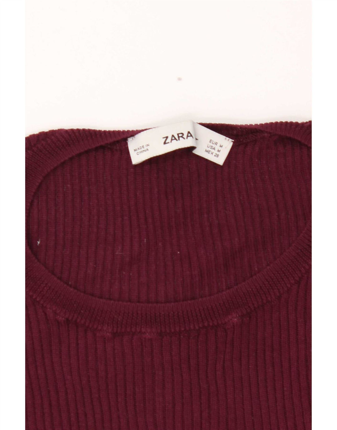 T-shirt Zara da donna Top UK 12 bordeaux medio