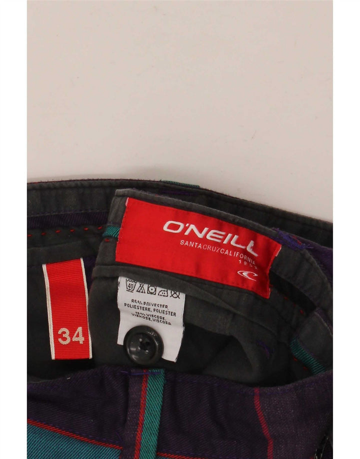 Pantaloncini chino da uomo O'Neill W34 grande poliestere a quadri multicolore