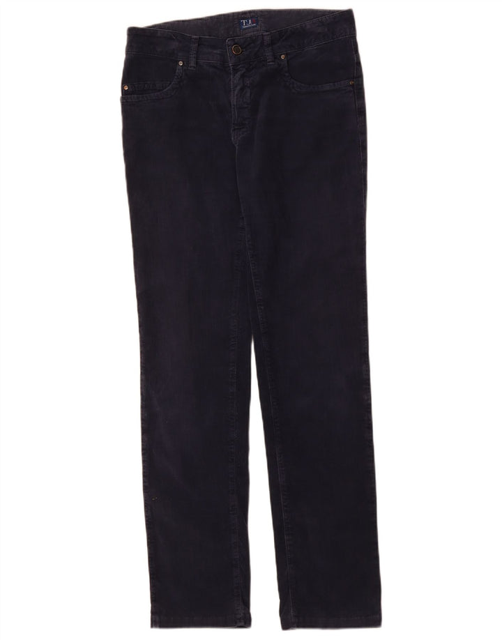Pantaloni Slim Donna Trussardi in Velluto a Coste W26 L29 Blu Navy