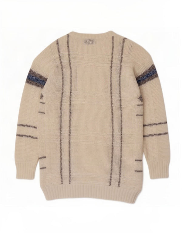 POP 84 Womens Boat Neck Jumper Sweater UK 10 Small White Striped