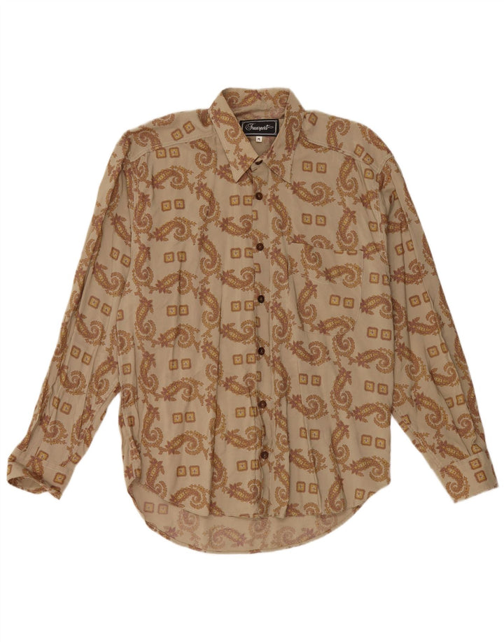 Camicia da uomo vintage media kaki Paisley
