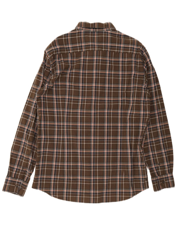 Camicia da uomo Massimo Dutti XL in cotone a quadri marrone