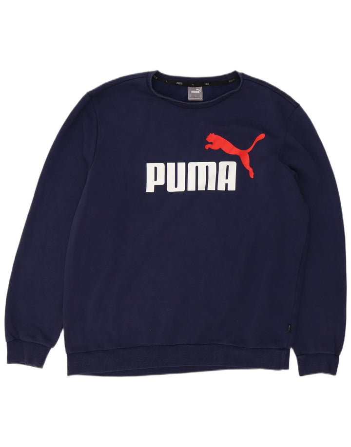 Felpa grafica da uomo Puma Jumper XL Blu navy