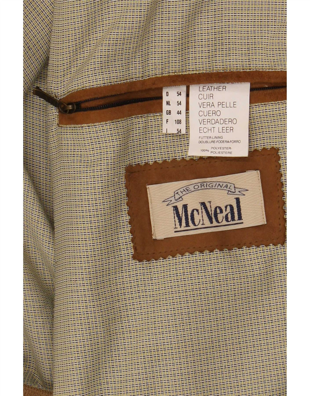 Giubbotto bomber in pelle scamosciata da uomo McNeal UK 44 2XL Pelle beige