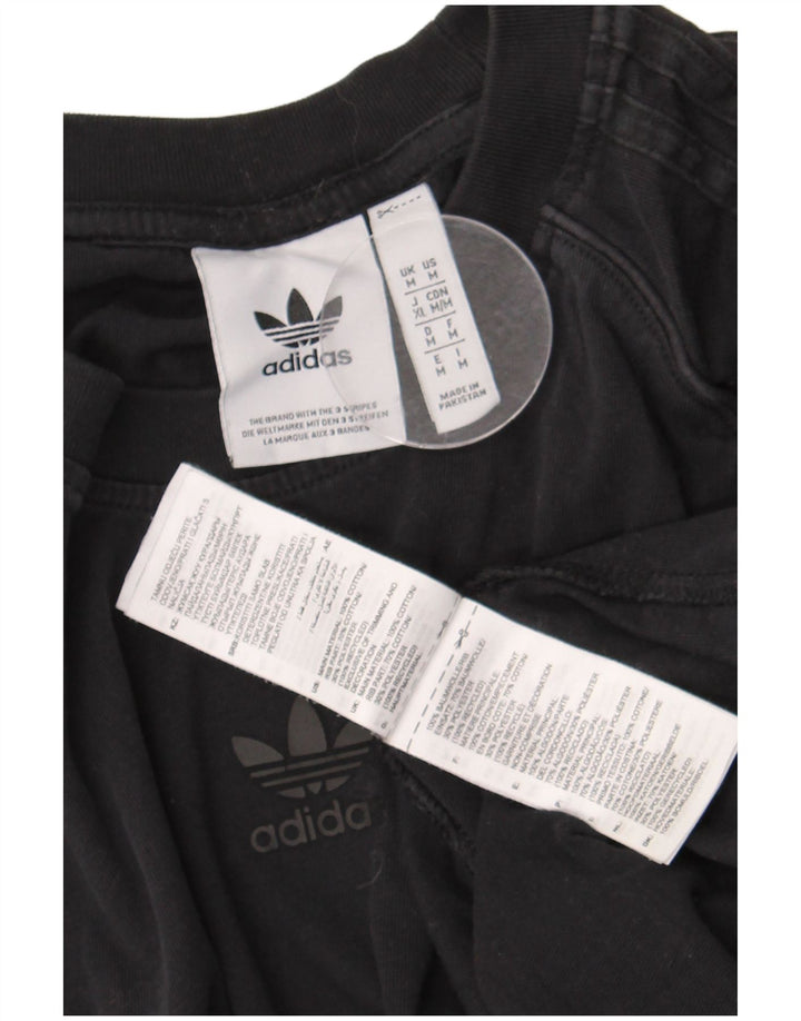 T-shirt Adidas da uomo Top media in cotone nero
