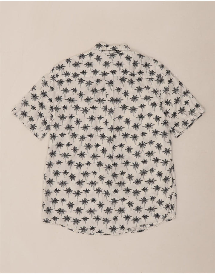 CHAPS Mens Graphic Short Sleeve Shirt Medium White Cotton Vintage Chaps and Second-Hand Chaps from Messina Hembry 