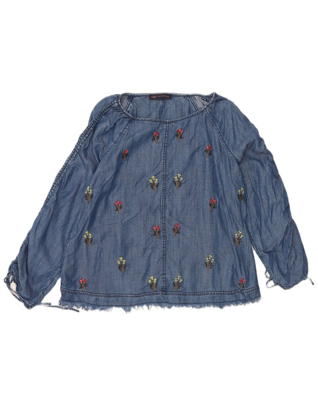 Camicetta a maniche lunghe da donna Marks & Spencer UK 14 Blu medio floreale