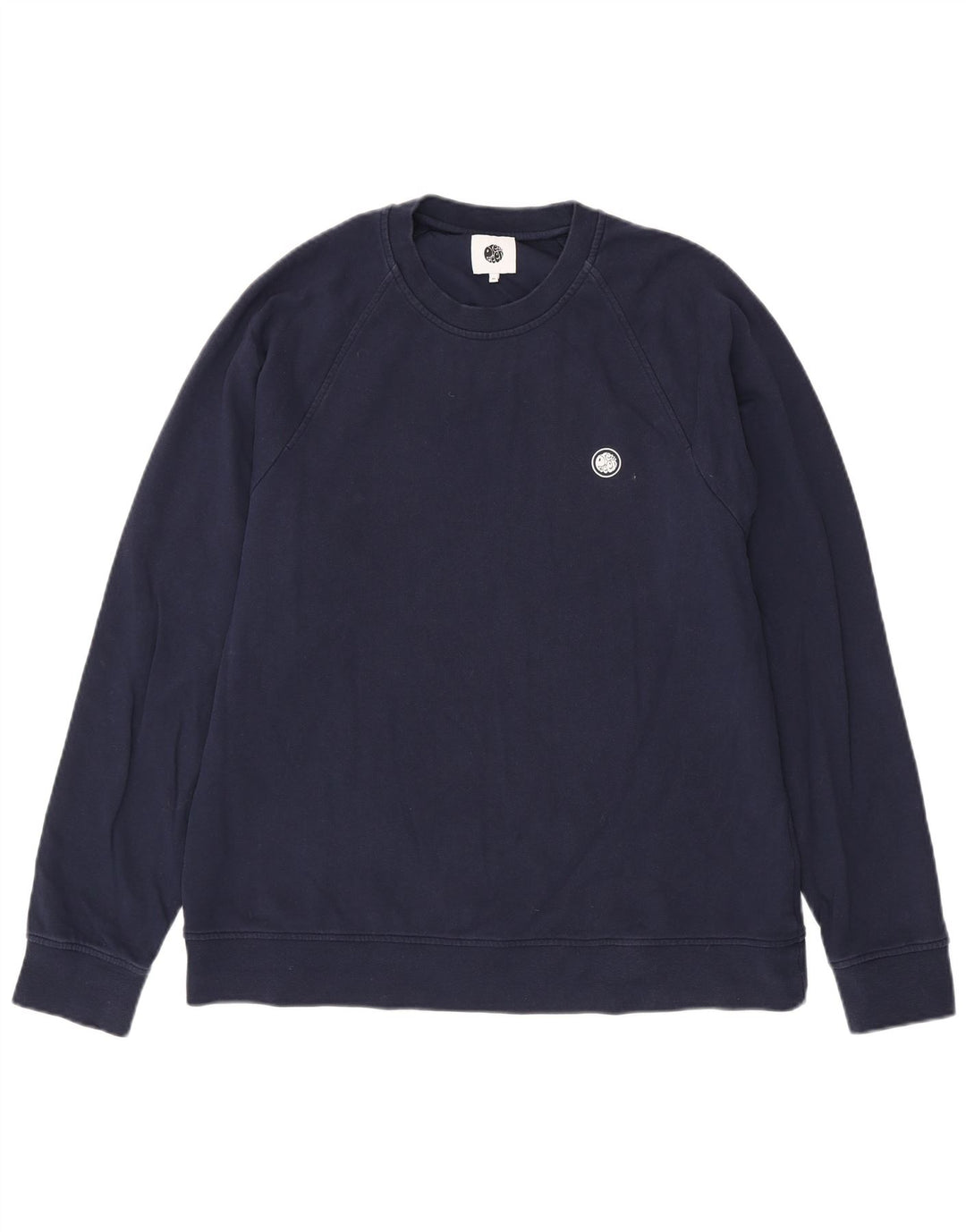 Felpa da uomo piuttosto verde, maglione XL, cotone blu navy