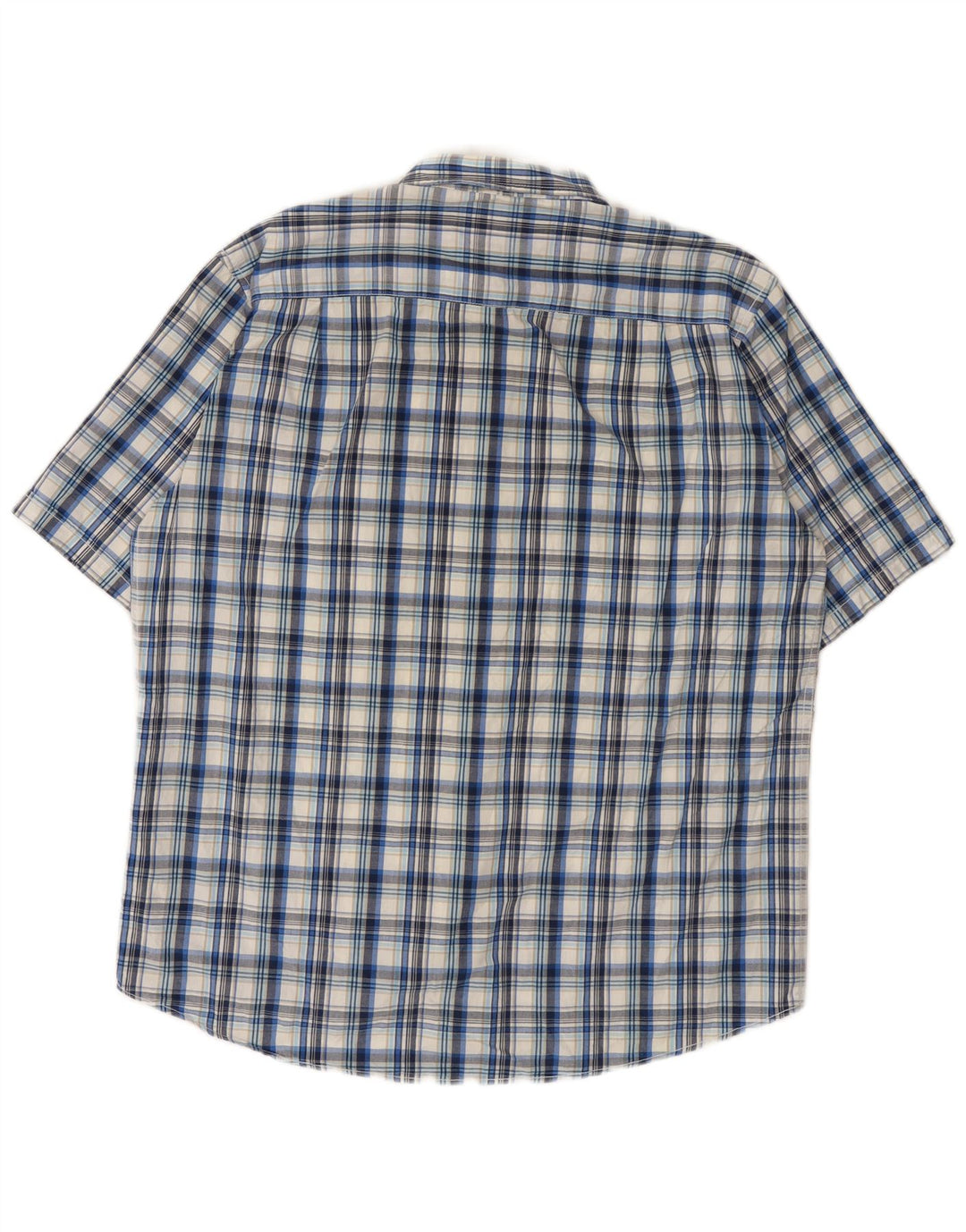 JAMES PRINGLE Camicia a maniche corte da uomo in cotone a quadri blu grandi