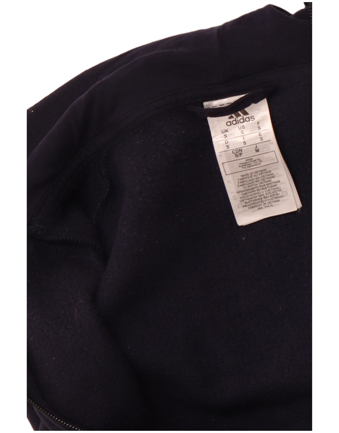 Maglione con cappuccio e zip da uomo ADIDAS piccolo in cotone blu navy