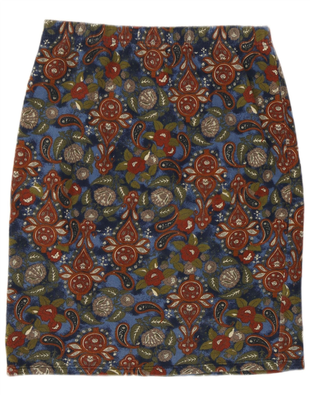 Gonna a tubino vintage da donna W30 media con motivo cachemire multicolore