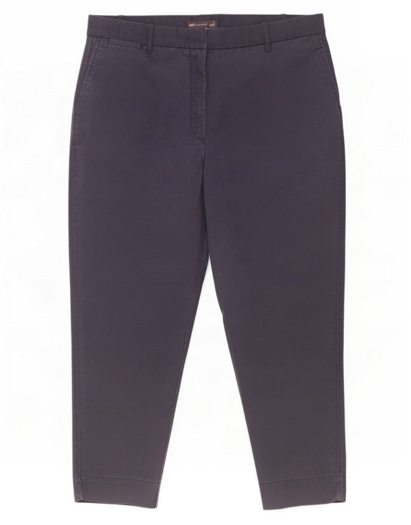 Marks & Spencer Womens Cropped Trousers UK 16 Large W34 L25 Navy Blue