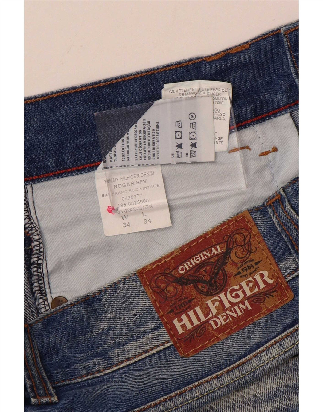 Jeans dritti da uomo Tommy Hilfiger W34 L34 cotone blu