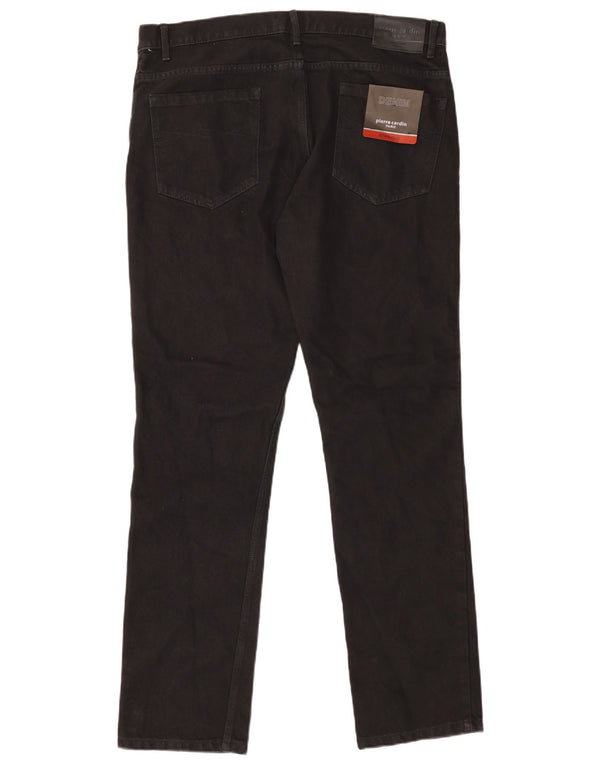 PIERRE CARDIN Jeans dritti da uomo Paris W38 L34 cotone nero