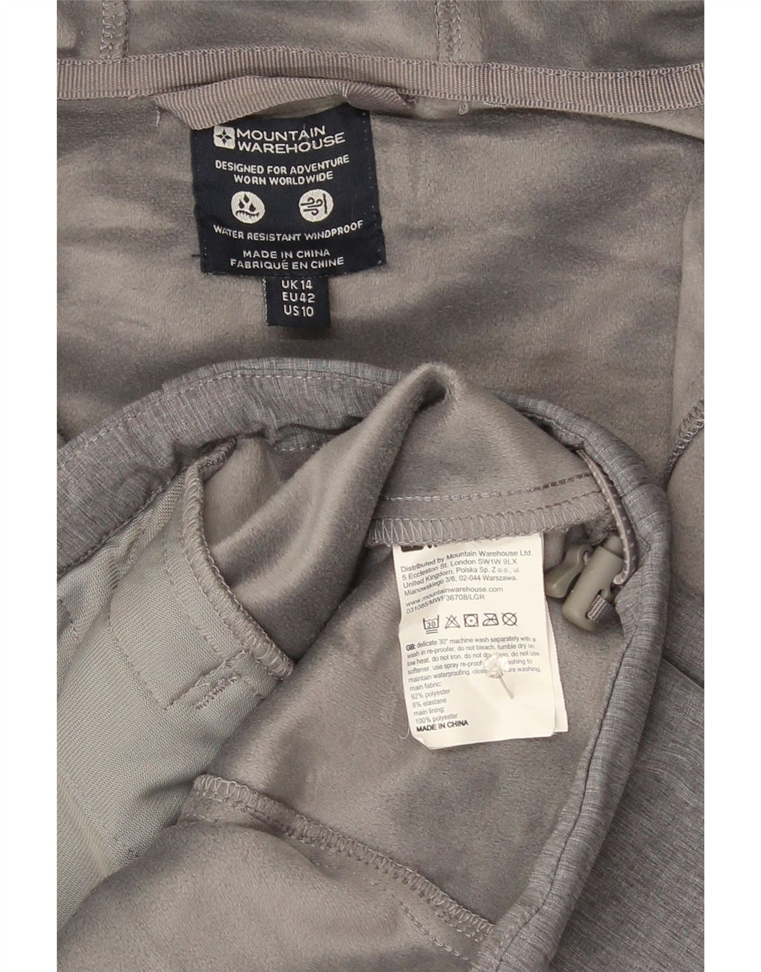 Giacca a vento con cappuccio da donna Mountain Warehouse UK 14 Large Grigia