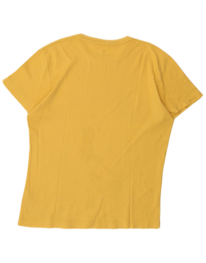 T-shirt da uomo vestibilità regolare Massimo Dutti in cotone giallo medio