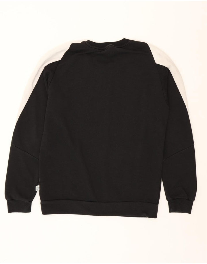 ADIDAS Mens Graphic Sweatshirt Jumper Small Black Colourblock Cotton Vintage Adidas and Second-Hand Adidas from Messina Hembry 
